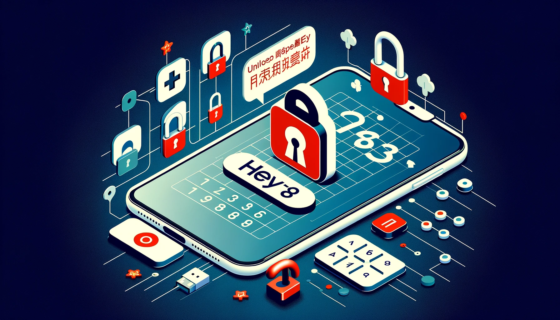 A featured image illustrating the concept of unlocking the Xiaomi Hey+ Plus app using temporary Chinese phone numbers. The image symbolizes accessibility and technology with a smartphone displaying a temporary Chinese number, digital locks being opened, and connectivity symbols.