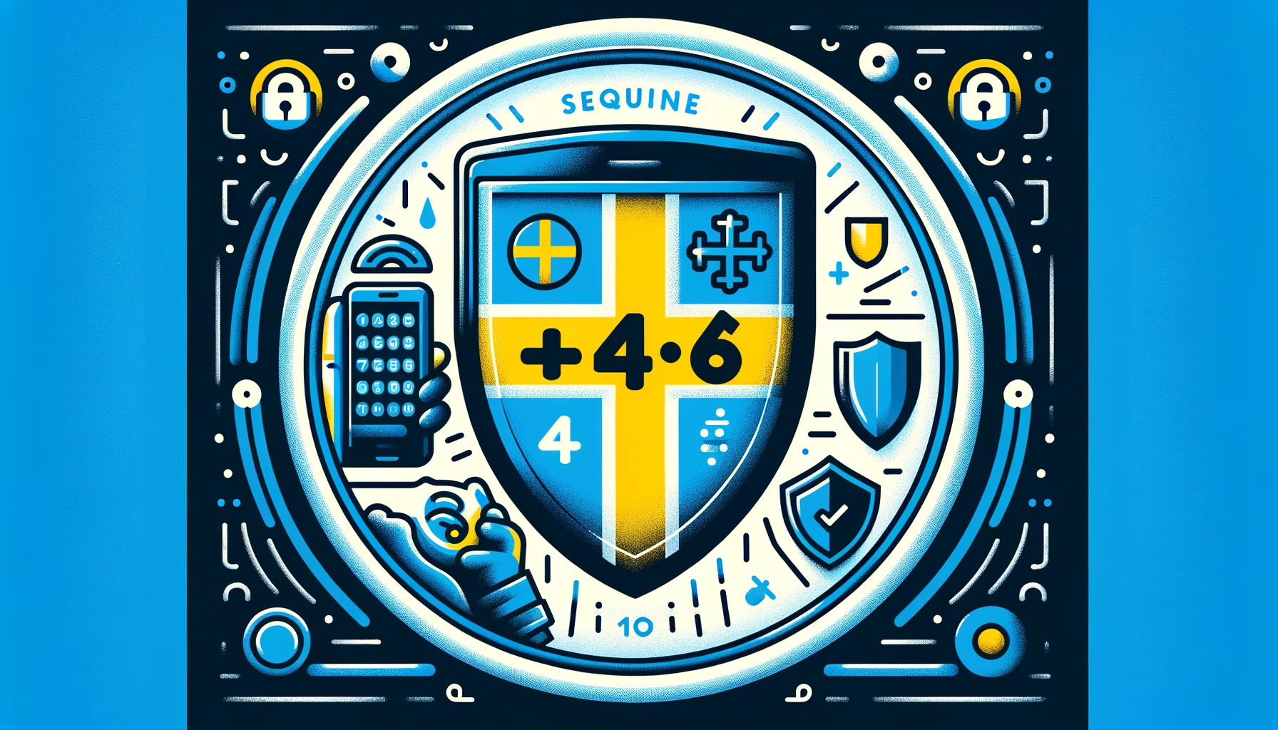 Illustration showing the concept of obtaining a secure temporary Swedish phone number for SMS verification, emphasizing the +46 country code.