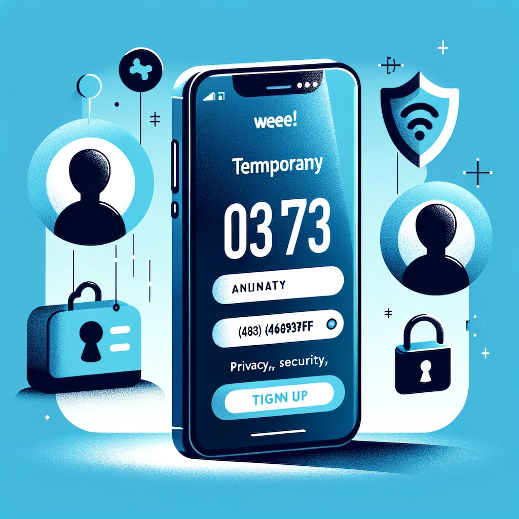 Illustration showing the benefits of using temporary numbers for Weee! signup.