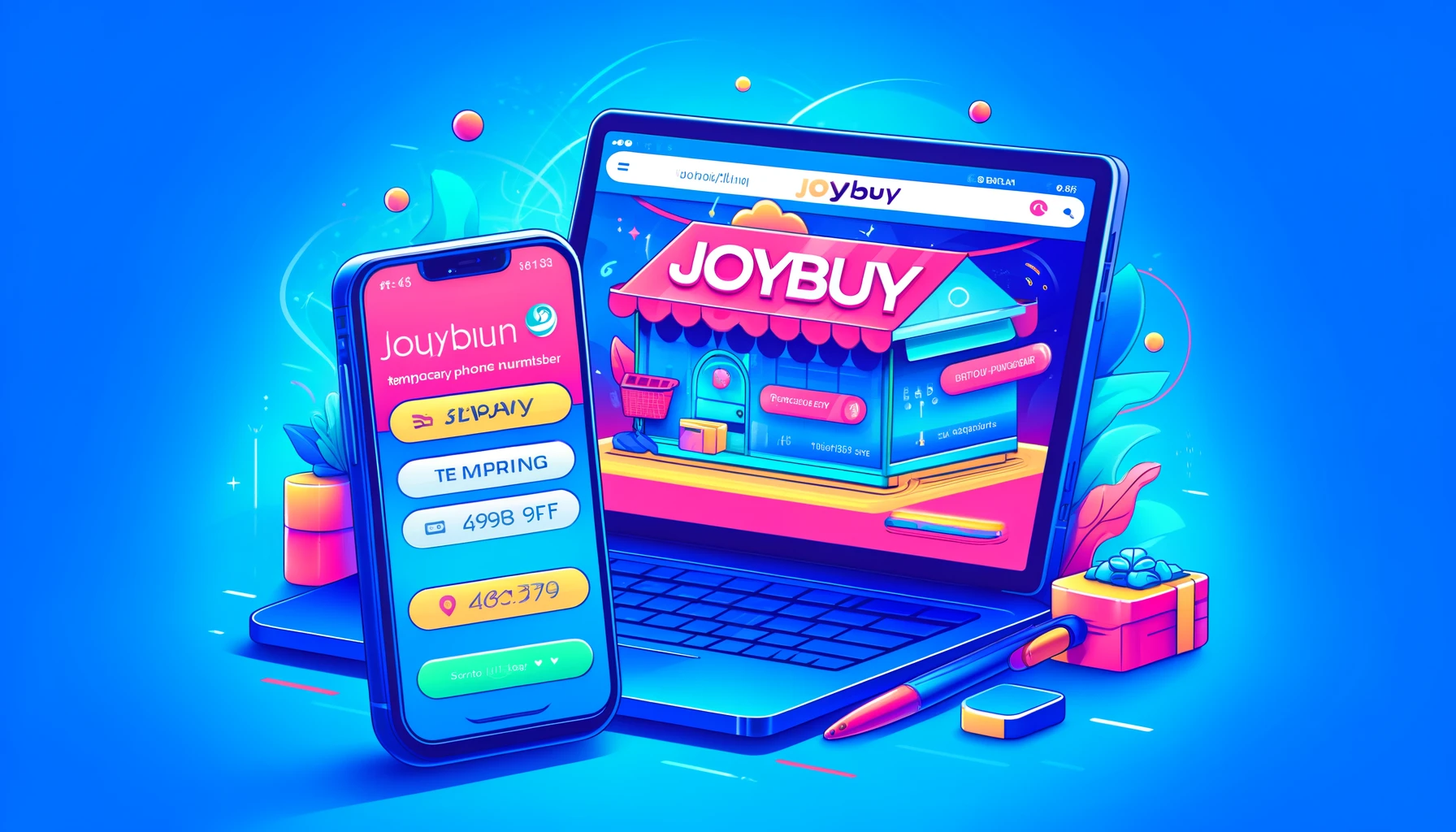 Joyful online shopping on JoyBuy with a temporary phone number from MobileSMS.io, ensuring privacy and security.