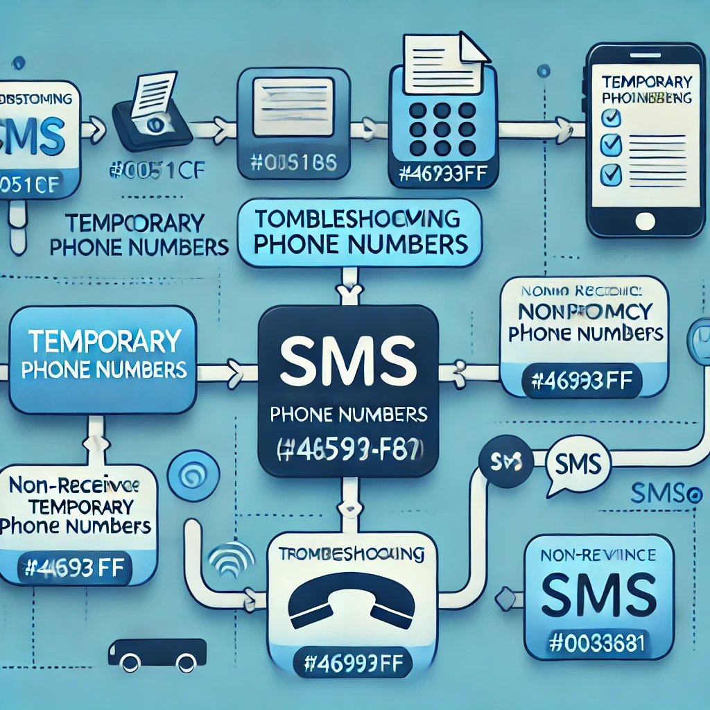Troubleshooting flowchart for common issues with temporary phone numbers.
