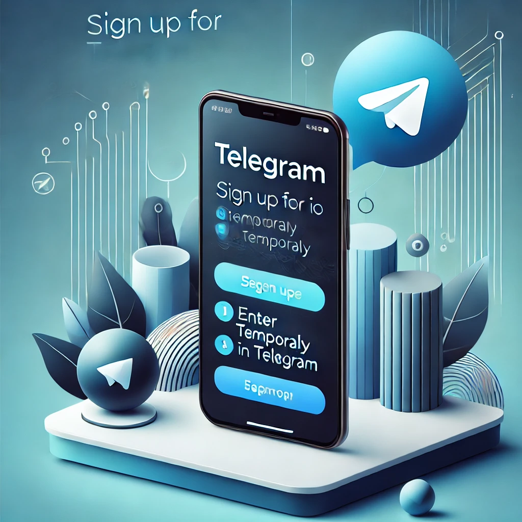 Steps to sign up for Telegram using MobileSMS.io, displayed on a smartphone screen.