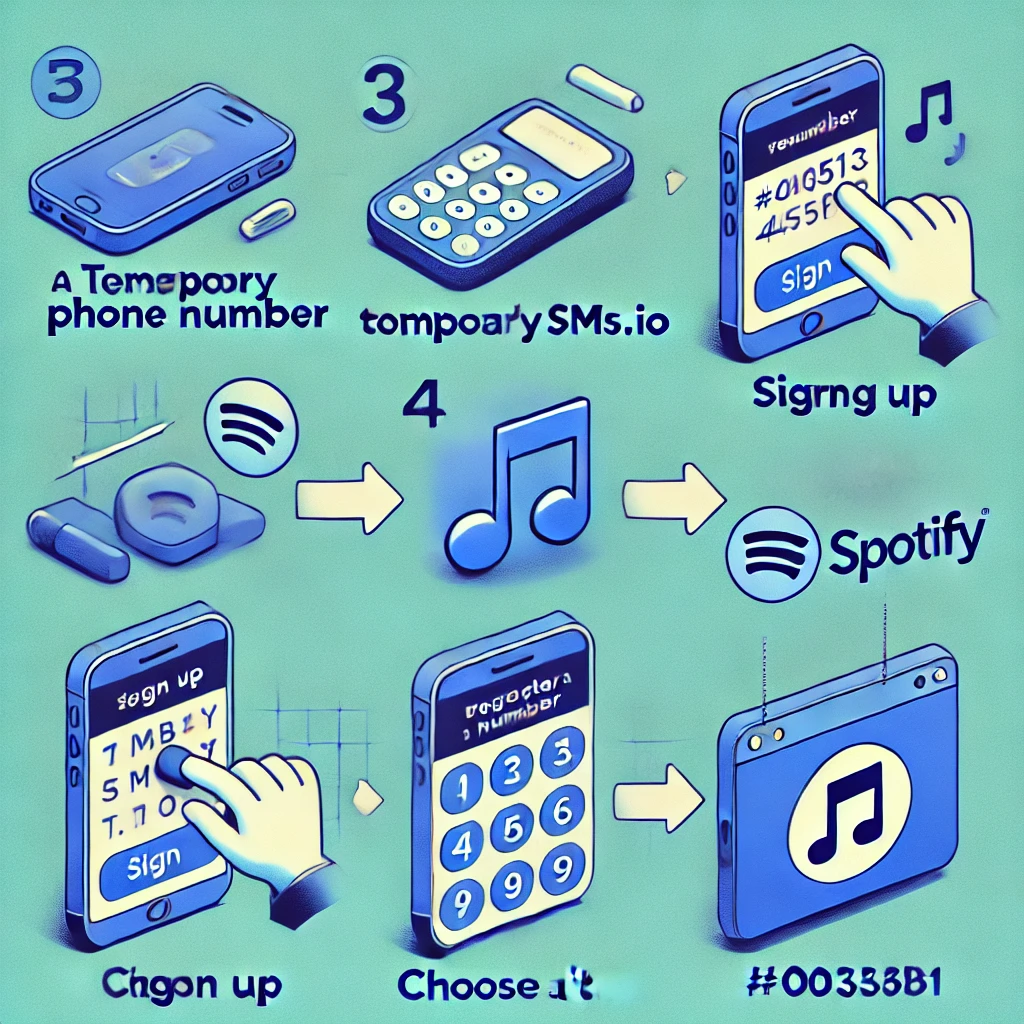 Step-by-step guide to registering on Spotify with a temporary phone number from MobileSMS.io.