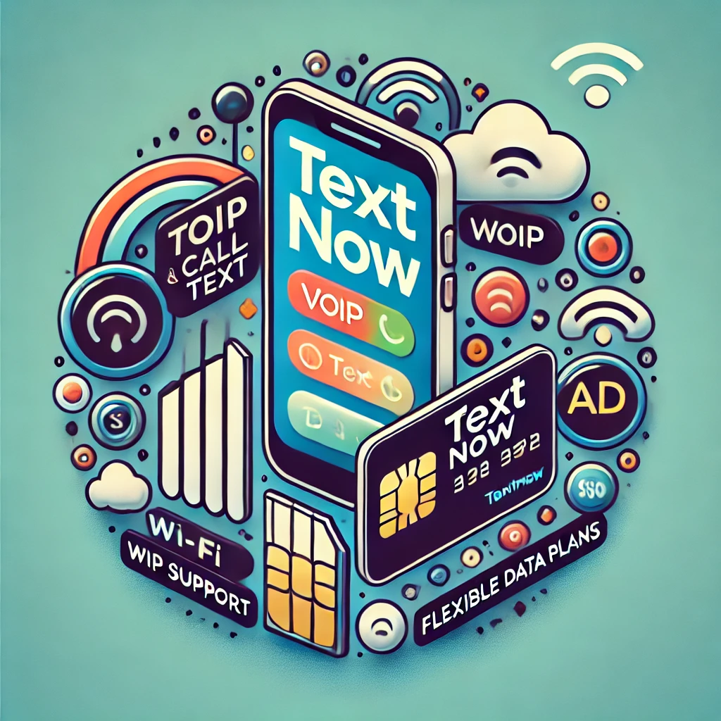 Overview of TextNow service with free VoIP and SIM card options