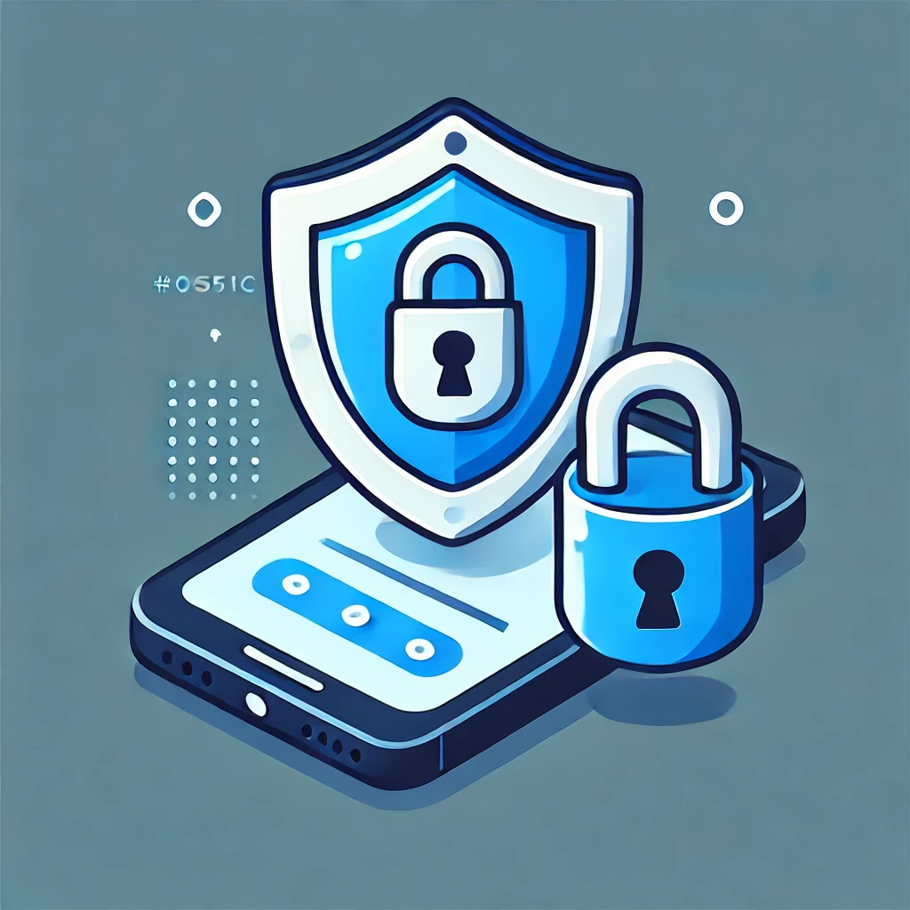 Shield protecting a smartphone screen, symbolizing the use of temporary phone numbers for privacy.