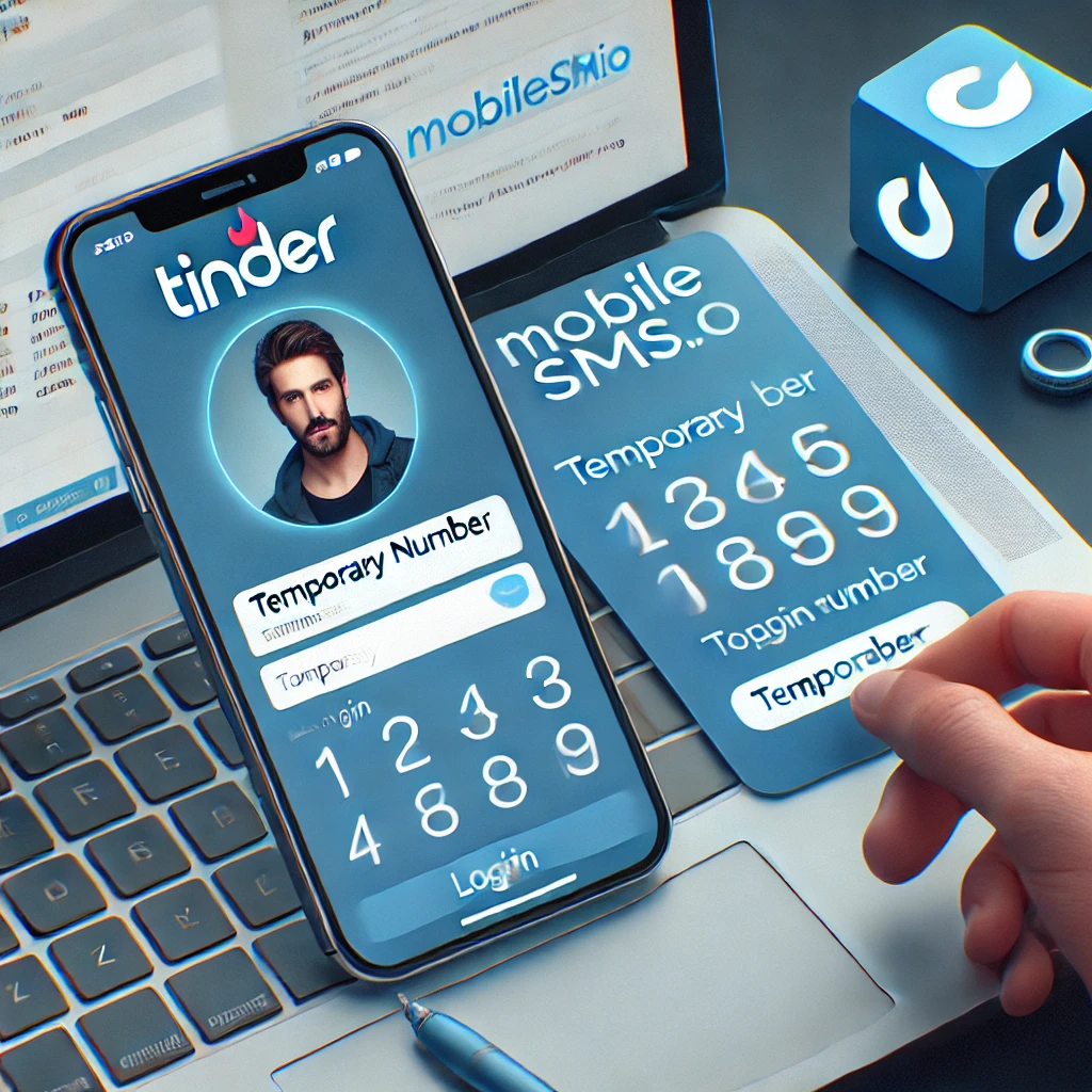 User registering on Tinder with a temporary number from MobileSMS.io.