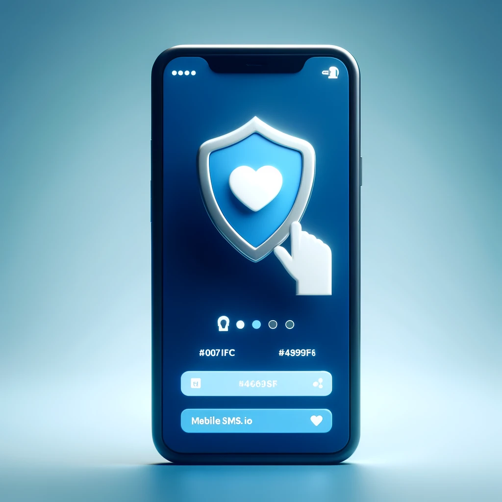Smartphone showing a dating app with a shield icon representing privacy protection
