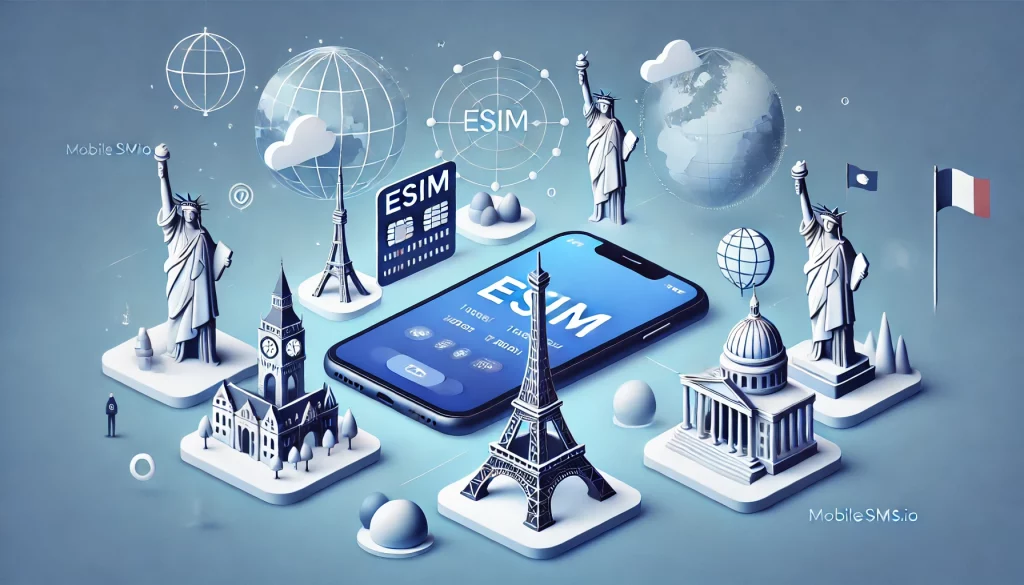 Unlocked iPhone with eSIM interface for international travel