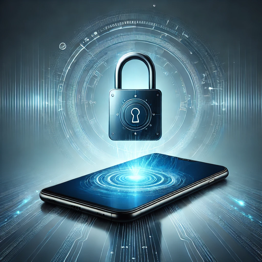 Smartphone with padlock symbolizing secure and private communication.