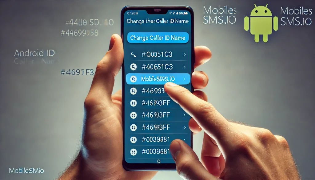 Navigating Android settings to change caller ID name.