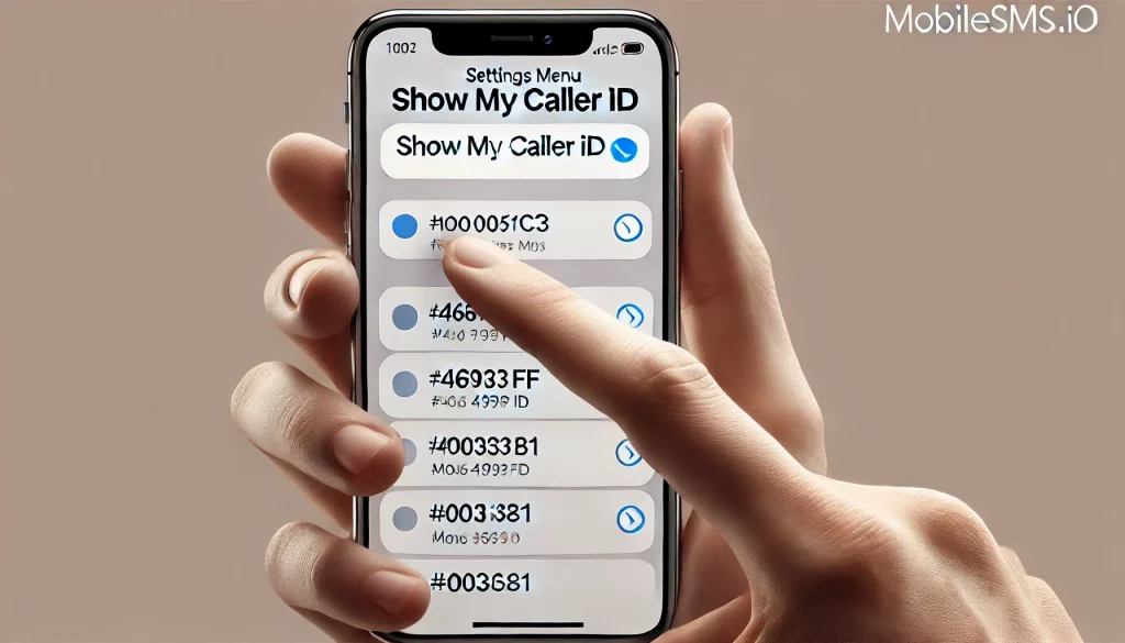 Accessing the 'Show My Caller ID' option in iPhone settings.