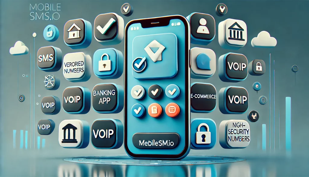 A mobile phone displaying apps with verified badges, illustrating the compatibility of non-VoIP numbers with secure platforms.