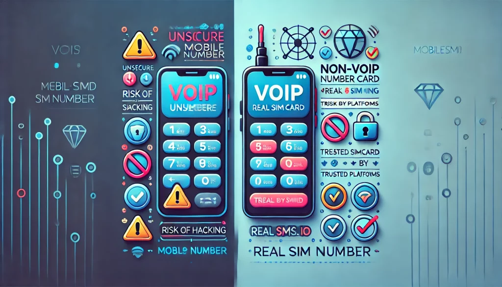 A comparison between a VoIP phone with security risks and a non-VoIP phone with enhanced security, emphasizing the differences in privacy.