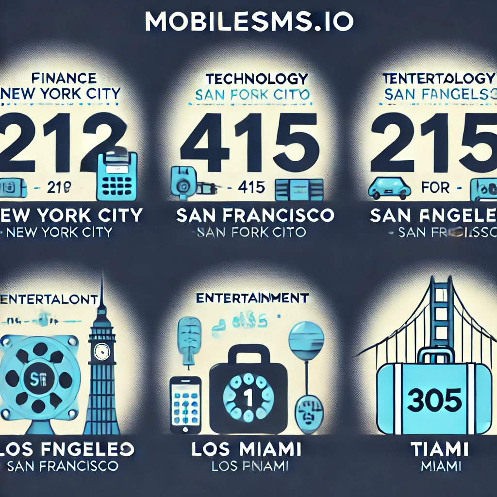 Infographic showing the significance of area codes for industries like finance, tech, and entertainment.