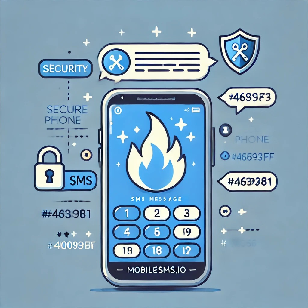 Burner phone displaying an SMS message, symbolizing secure and private communication for online verifications.