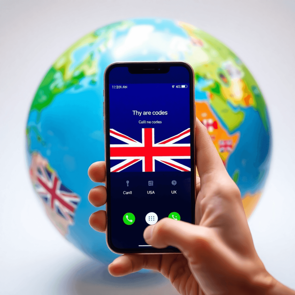 Global phone connection between the UK and USA.