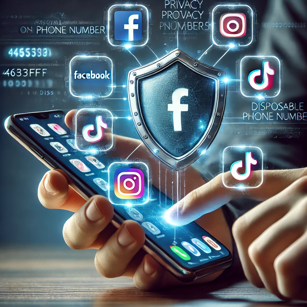 Featured image showing privacy protection with disposable phone numbers on social media platforms.