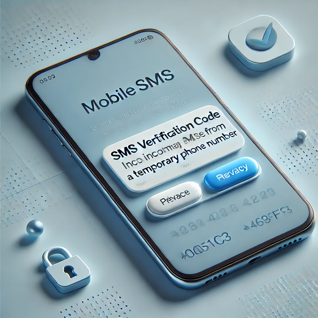Mobile phone receiving SMS verification code via temporary phone number.
