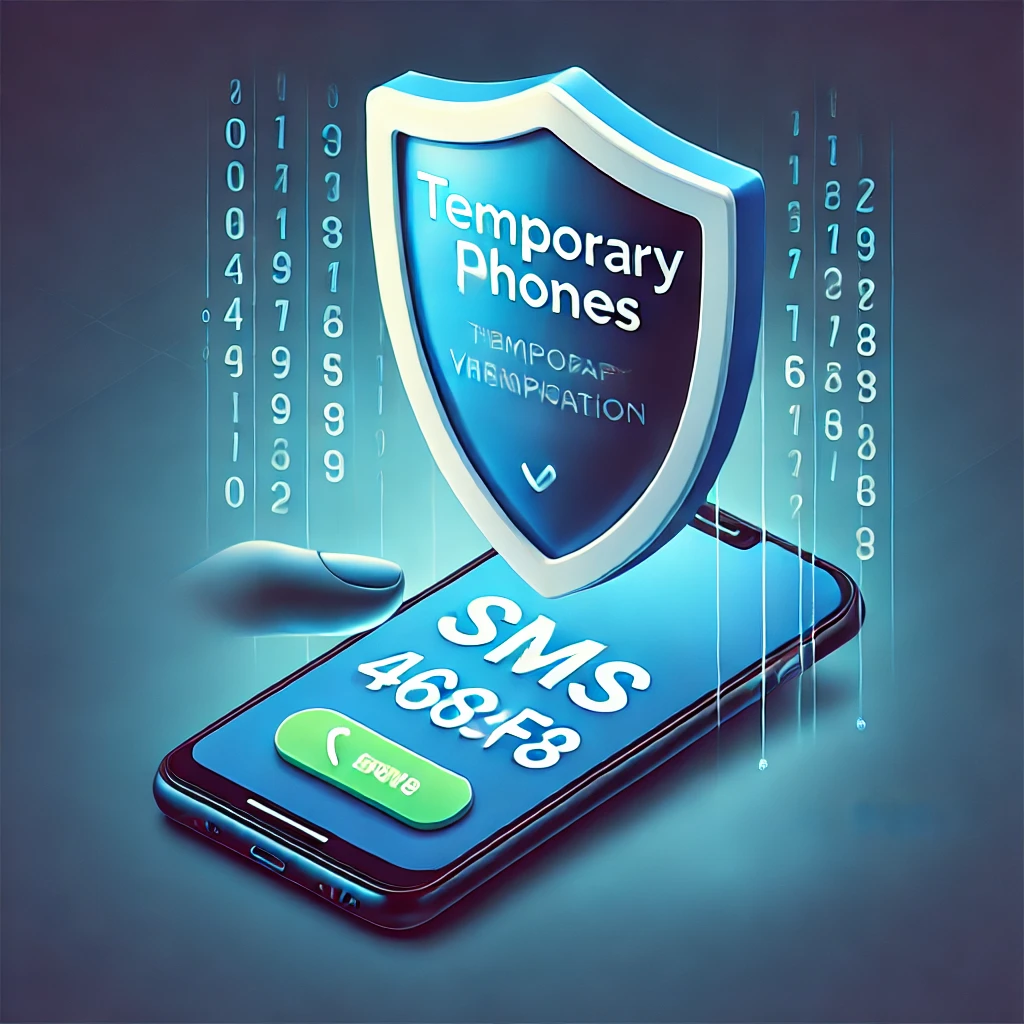 Smartphone receiving an SMS verification code protected by a shield, symbolizing privacy and security in SMS verification.