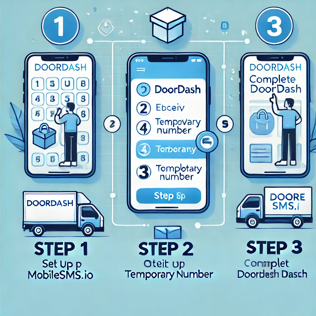 Step-by-step guide to sign up for DoorDash using MobileSMS.io temporary number.