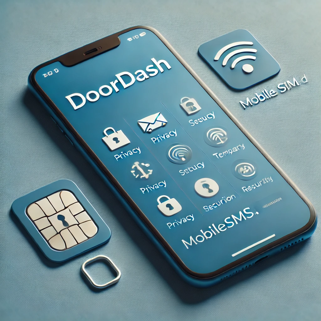 Signing up for DoorDash without using your personal phone number using MobileSMS.io for privacy.