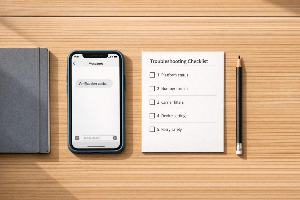 SMS Verification Troubleshooting Checklist: Fix Codes Not Arriving (Without Wasting Numbers) 1 SMS Verification Troubleshooting Checklist: Fix Codes Not Arriving (Without Wasting Numbers)